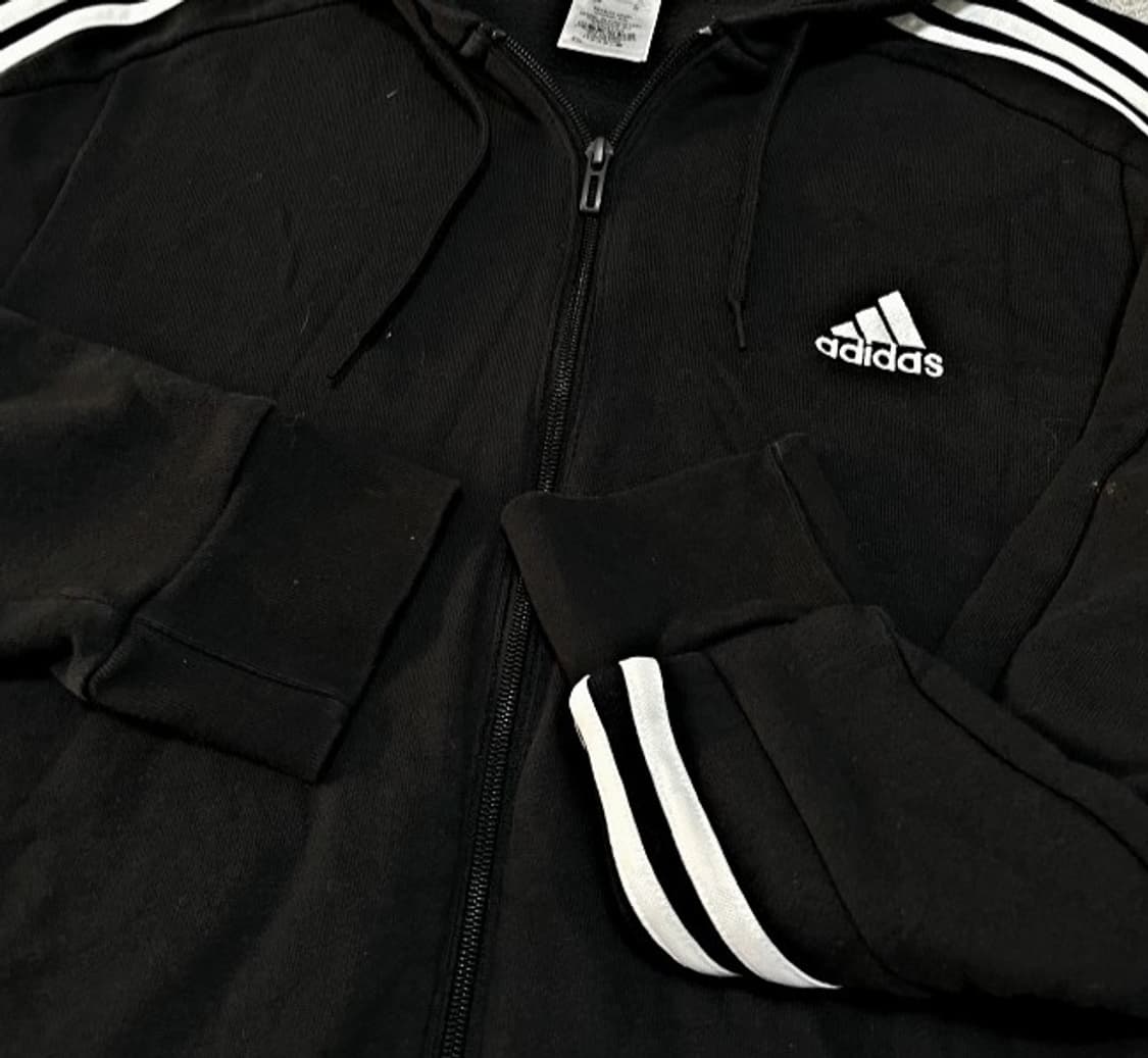 아디다스 블랙 검정 트랙탑 후드 져지집업 105/XL 상품이미지3