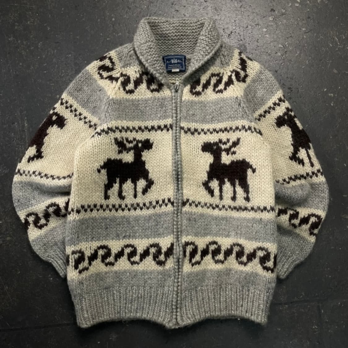 100 빈티지 코위찬 니트 집업  상품이미지1