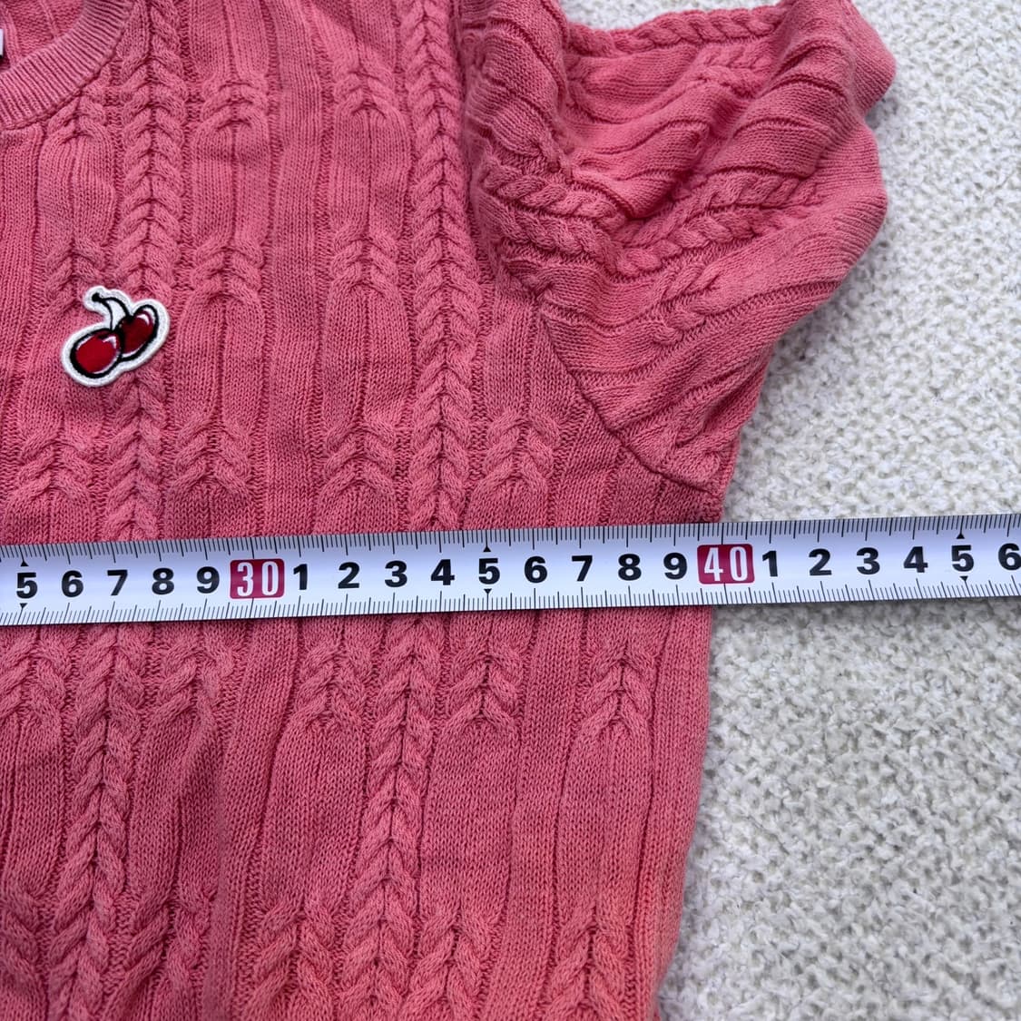 1 키르시 스몰체리 케이블 반팔 니트 0428E 상품이미지8