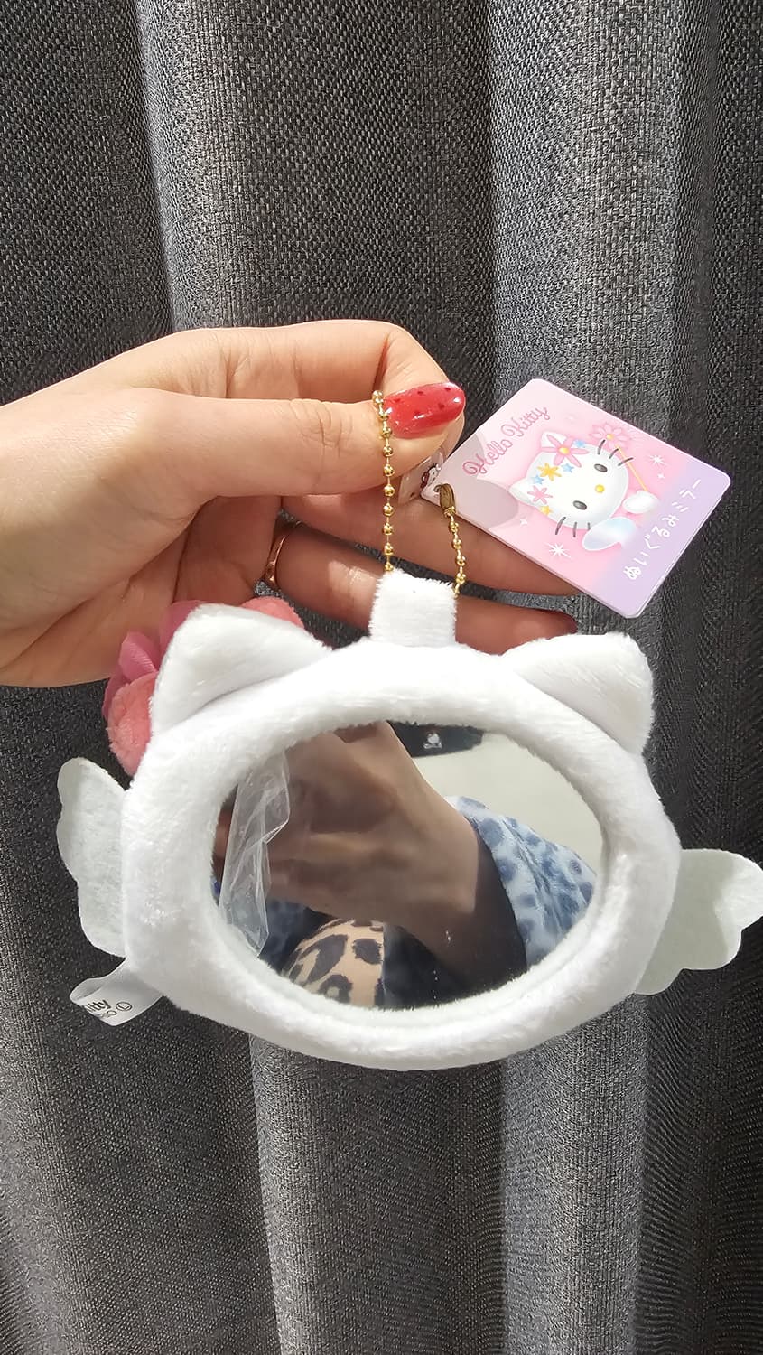 일본정품 헬로키티 페이스 거울 마스코트 카라비너 키링 상품이미지2