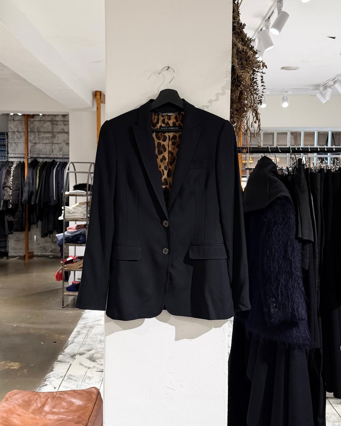 돌체앤가바나 블랙 울 레오파트 라이닝 테일러드 블레이저 자켓  상품이미지1