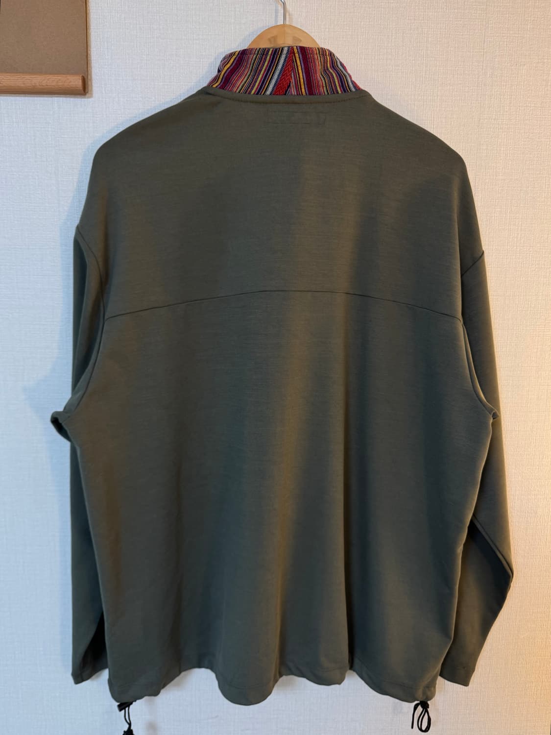 [L]Beams 빔즈라이트 스트라이프 집업 자켓 카키 상품이미지3