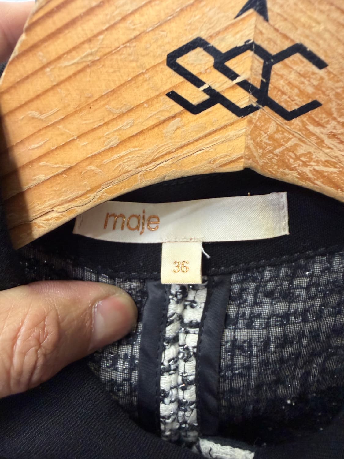 정품) maje 마쥬 트위드 반팔 원피스 36 상품이미지8