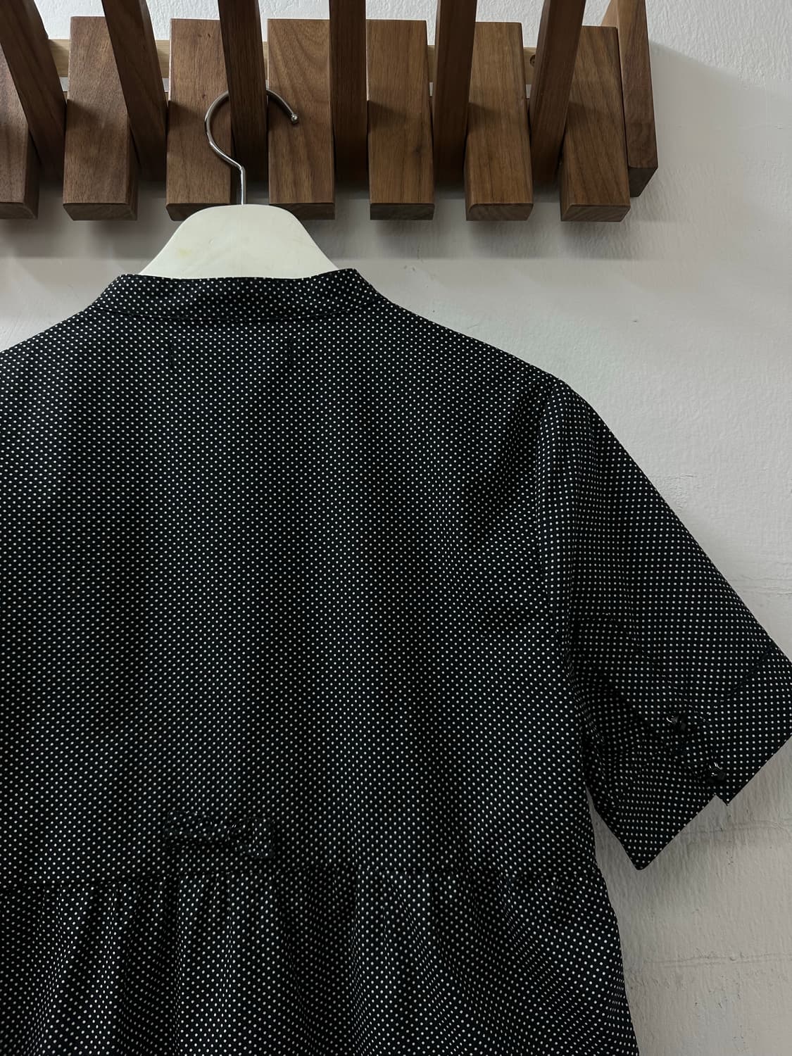 American Retro 홍콩블라우스 핀턱 블랙 도트 원피스 블라우스 상품이미지6
