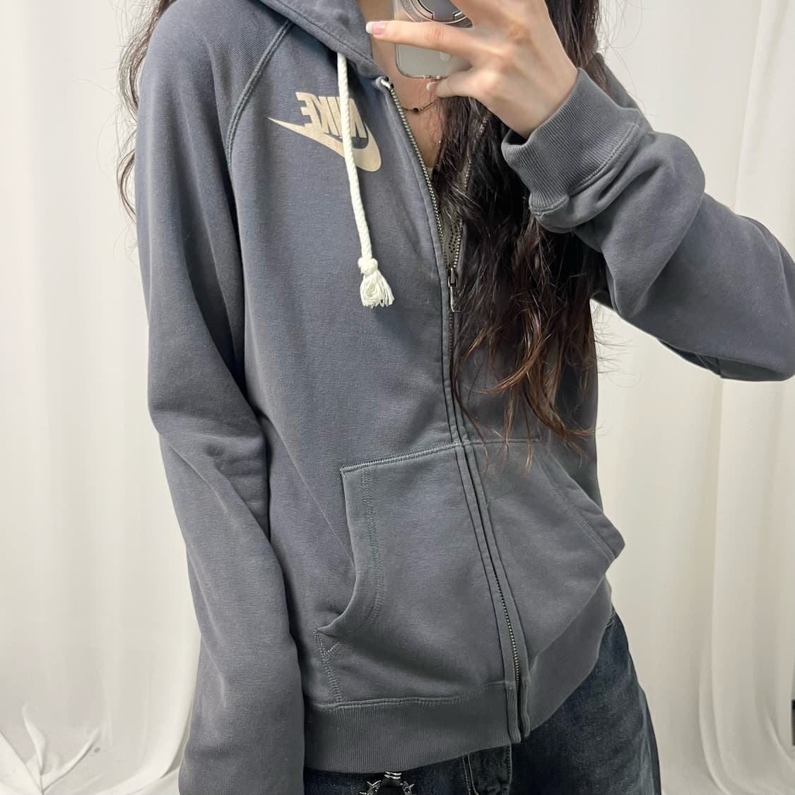 Nike charcoal hood zip-up 상품이미지3