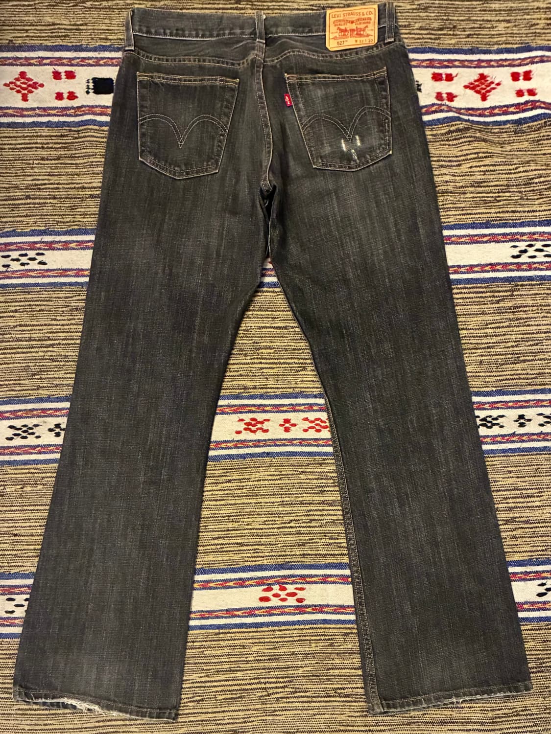 (33)00s Levis 리바이스 527 로우 부츠컷 흑청 데님 청바지 상품이미지6