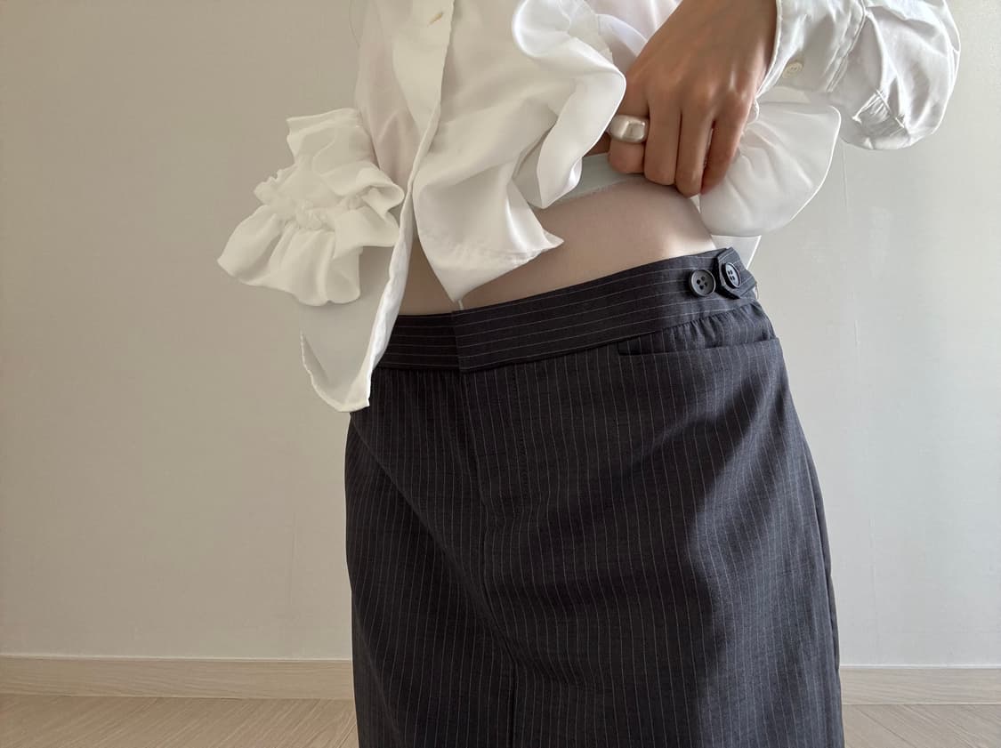 charcoal midi skirt, club monaco 상품이미지4