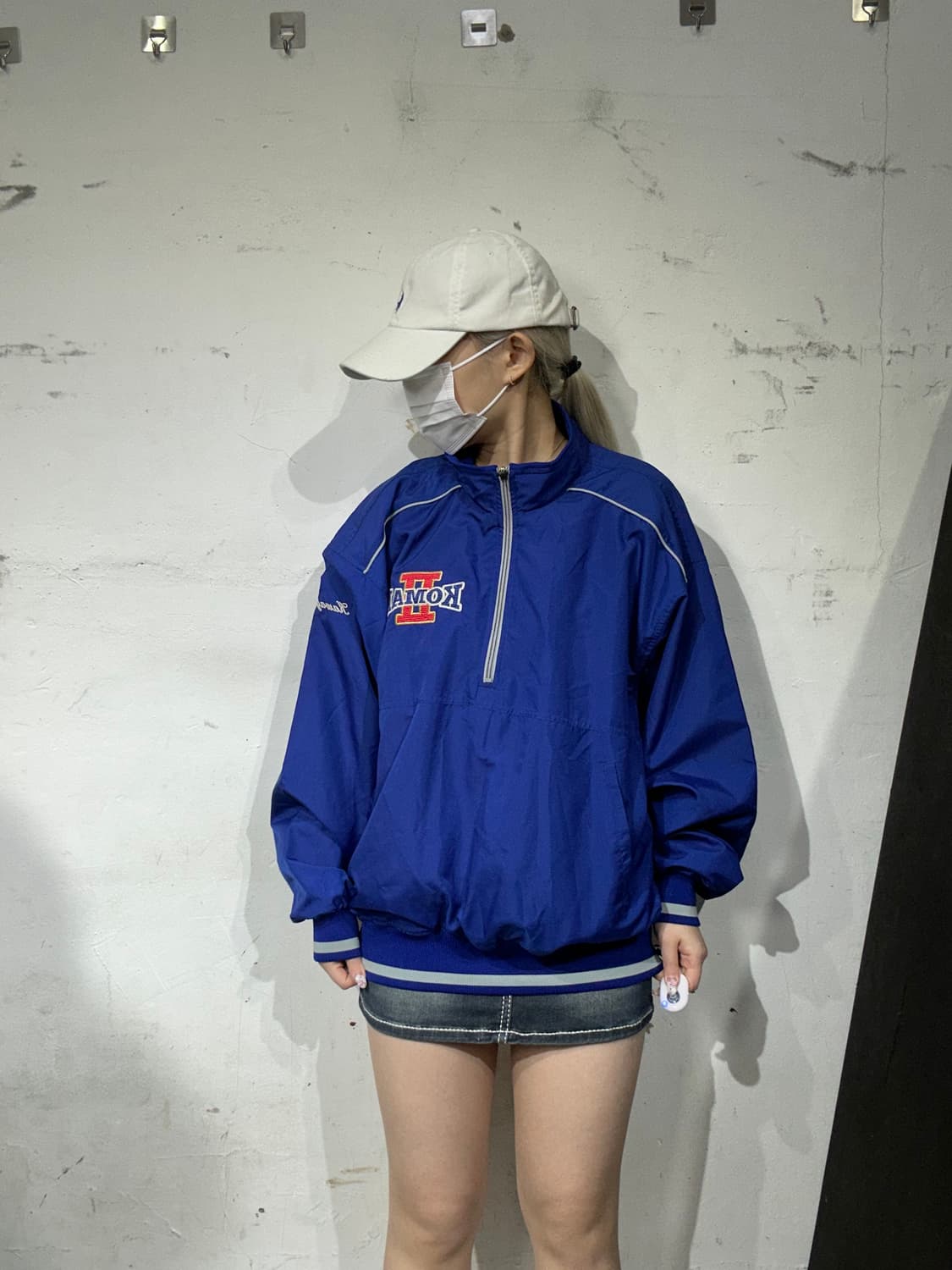 미즈노 블루 아노락 트랙 자켓 L 상품이미지2