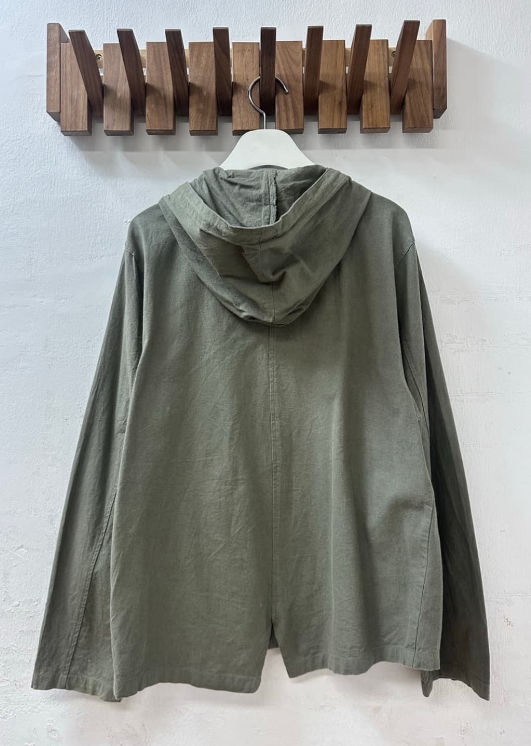 UNLIMITED ABILITY 린넨 코튼 혼방 카키 후드 버튼 자켓 상품이미지3