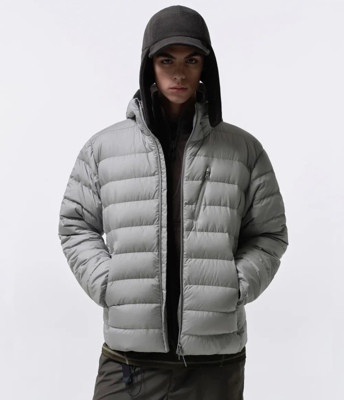 (XL) 무신사스탠다드 시티레저 후디드 경량패딩 라이트그레이 상품이미지1