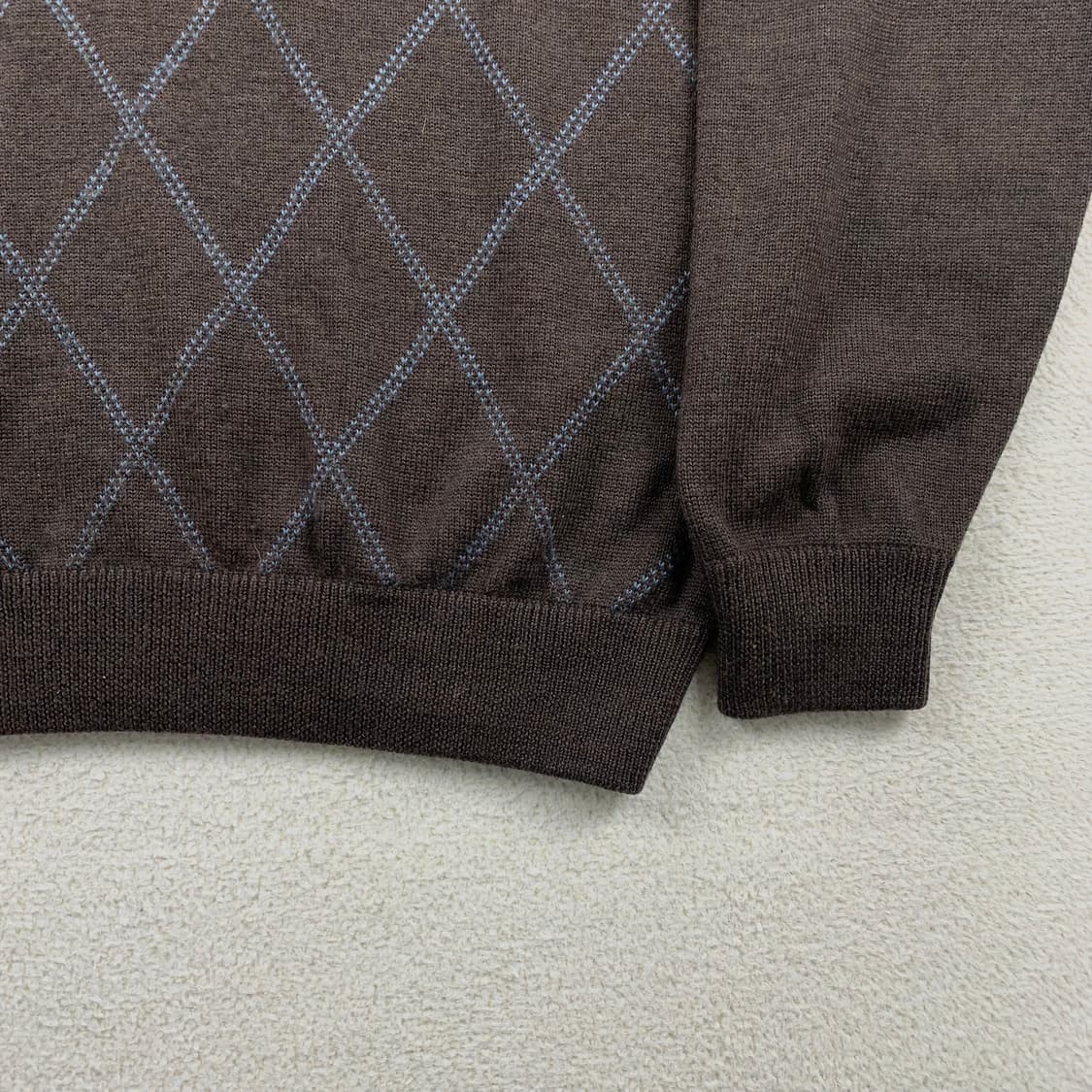 브룩스브라더스 아가일패턴 메리노울 브라운 니트 상품이미지4