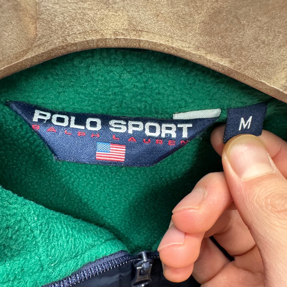 90s 폴로 랄프로렌 스포츠 코치자켓 안감 플리스 디테일 네이비 상품이미지6