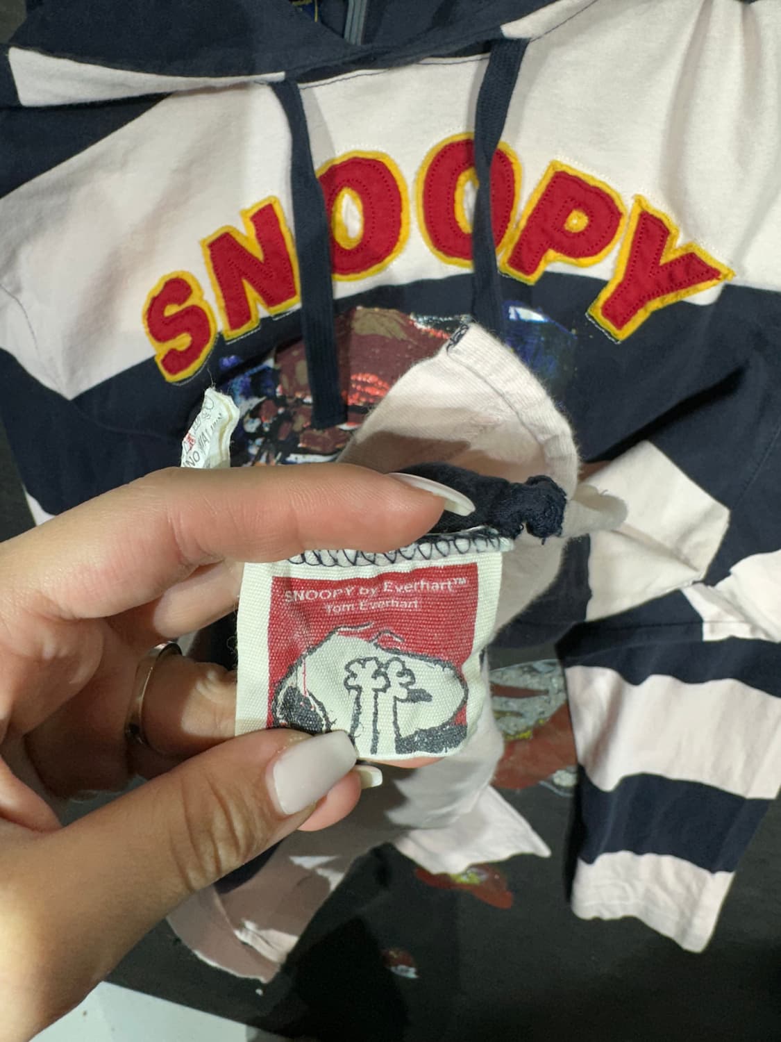 Nii 키치 스누피 프린팅 줄무늬 후드 L 상품이미지9