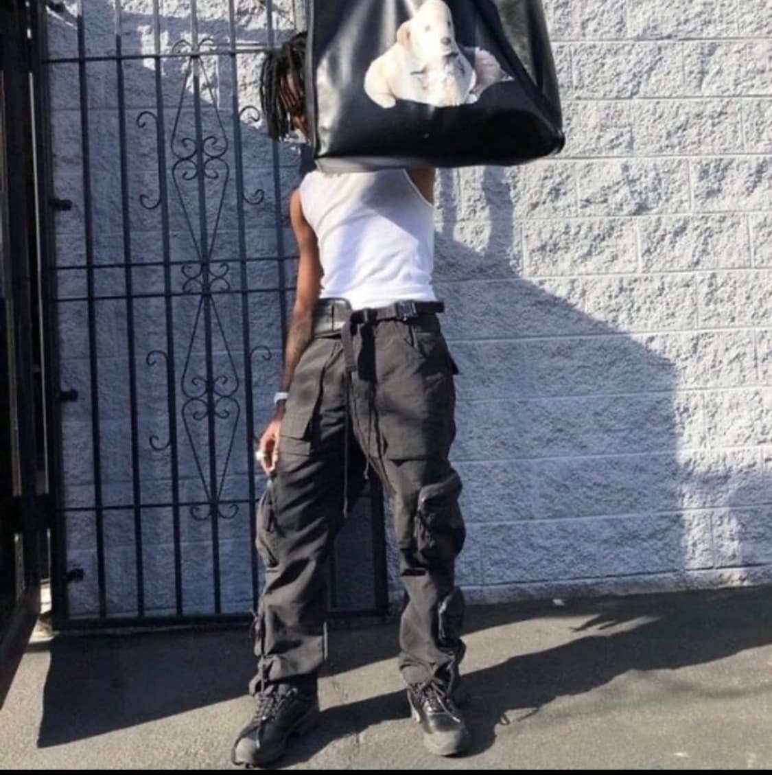 L) whoisjacov 멀티카고 팬츠 블랙 상품이미지2