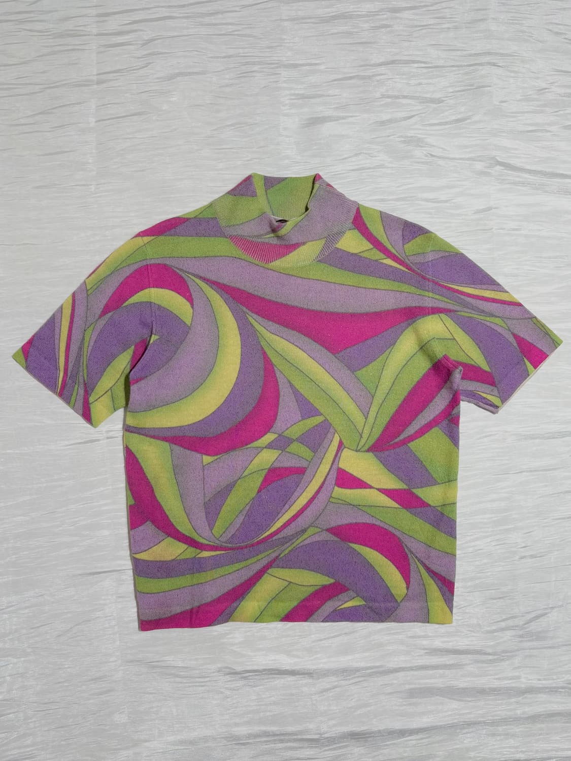 💫 Vintage Psychedelic Shimmer Knit Top 상품이미지1