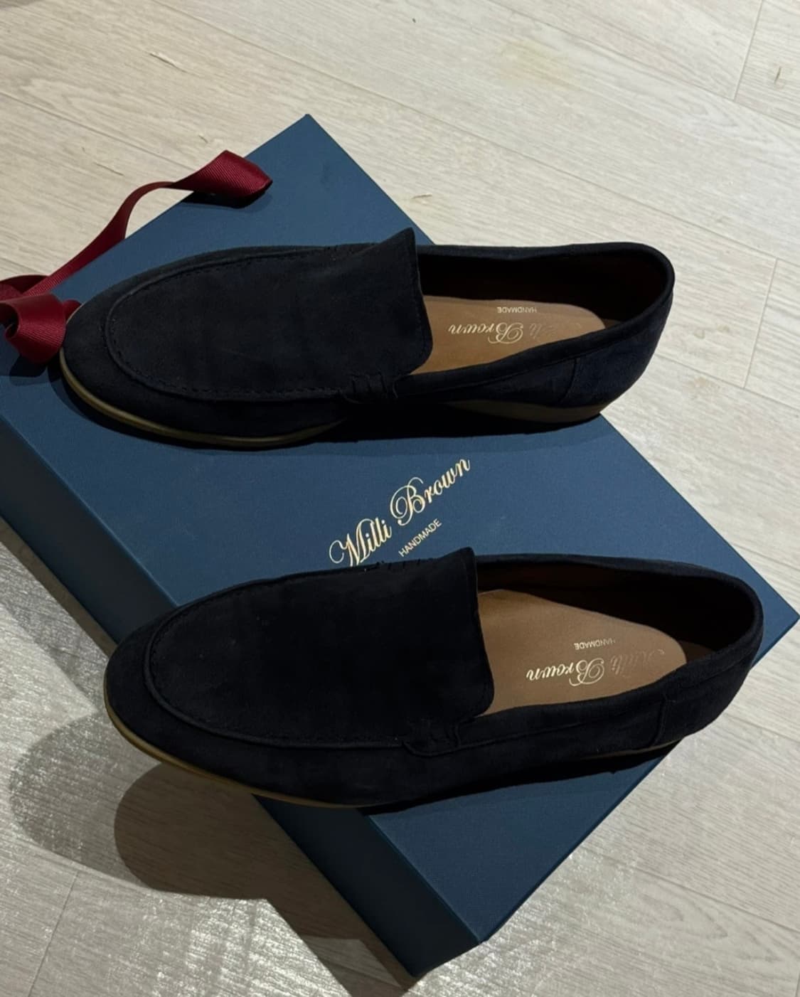 Milli Brown 남성 스웨이드 로퍼 네이비 상품이미지3