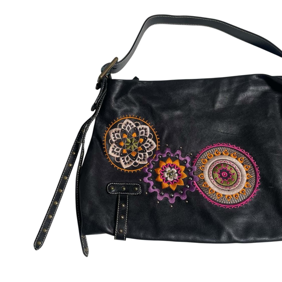 Gianni chiarini 꽃 자수 레더 백 (italy)   상품이미지3