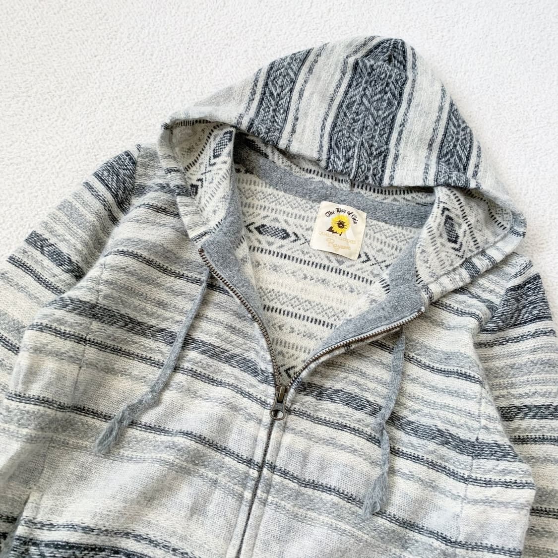 그레이 에스닉 히피 2way 울 후드집업 상품이미지1