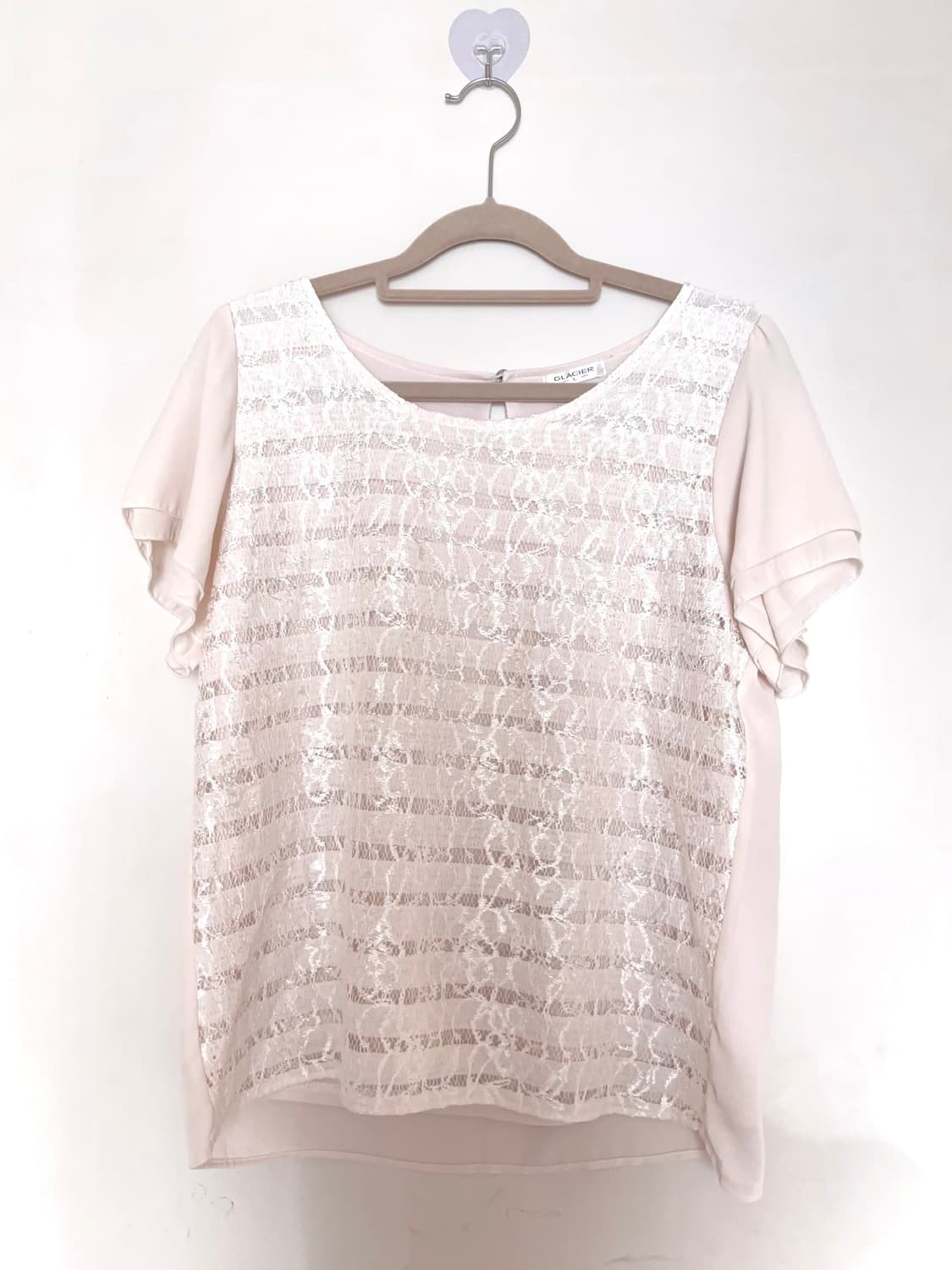 glacier 레이스 반팔 블라우스 (착샷o) 상품이미지1
