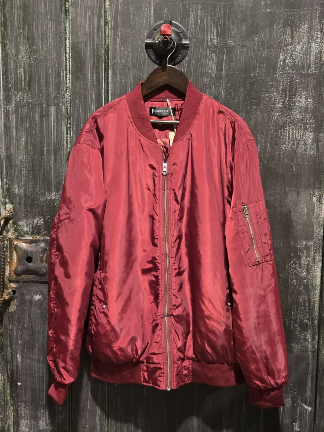MODCHOK Burgundy Bomber Jacket 상품이미지1