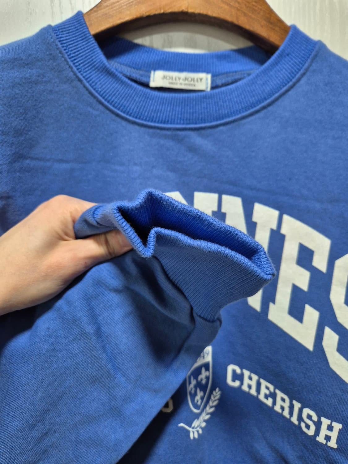 (새일)(새상품)졸리졸리 마린블루 크롭 맨투맨 상품이미지6