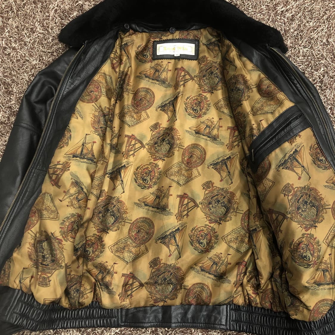 빈티지 양가죽 봄버 레더 가죽 자켓 상품이미지3