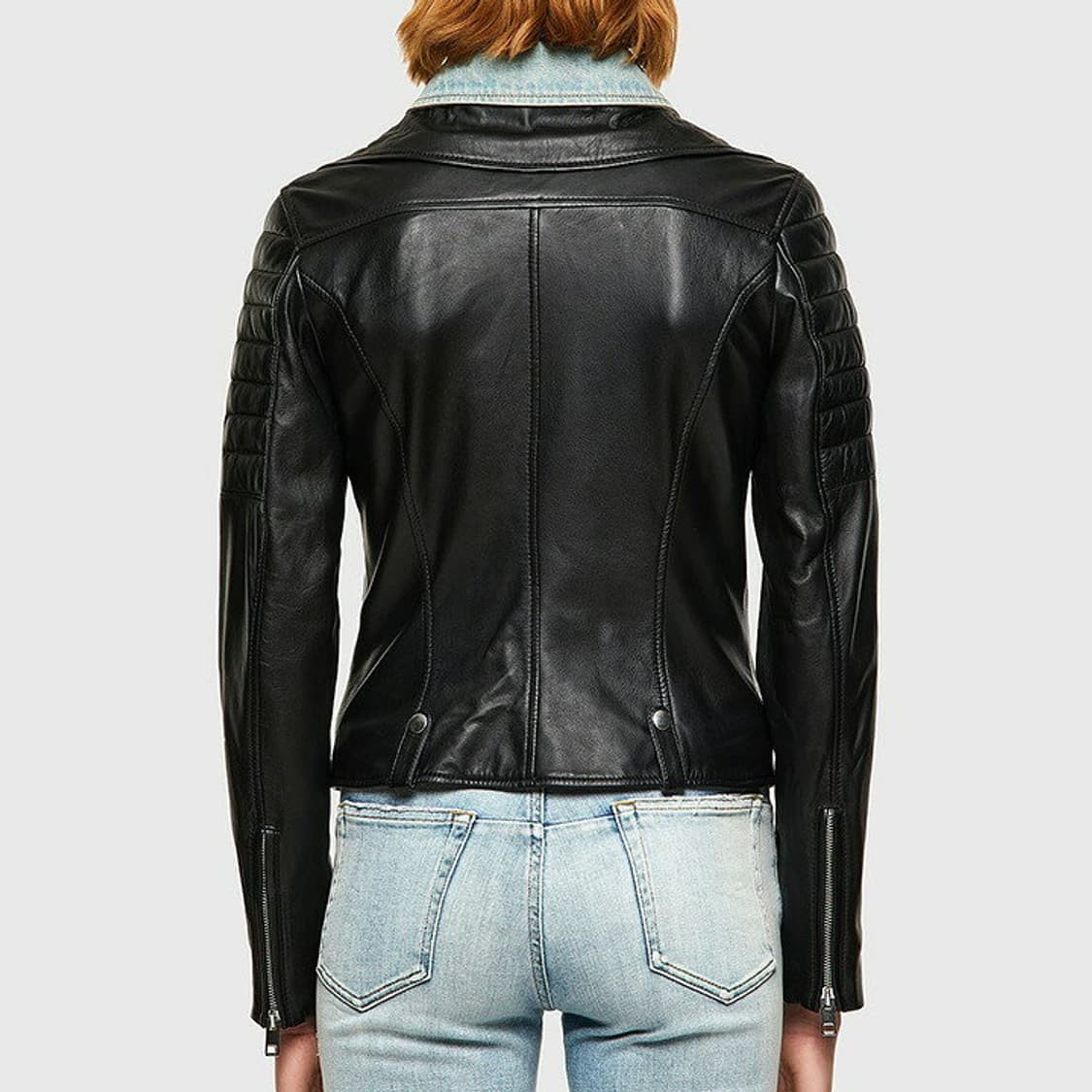 Diesel 데님 레이어드 램스킨 라이더재킷 상품이미지9