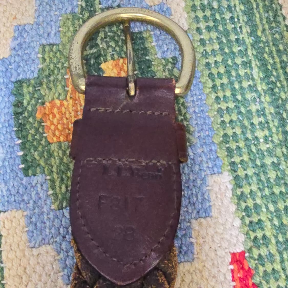 90s LL Bean 황동버클 가죽우븐벨트 29 상품이미지5