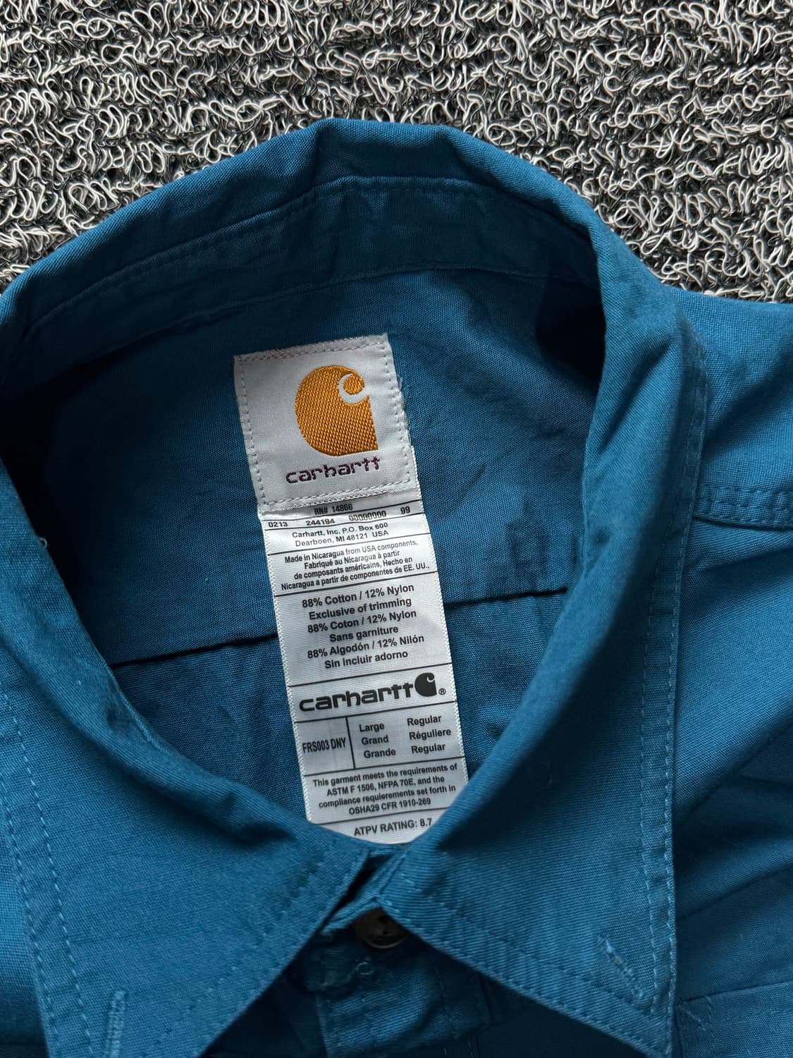 칼하트 박시핏 투포켓 워크 셔츠 블루 1347 상품이미지4