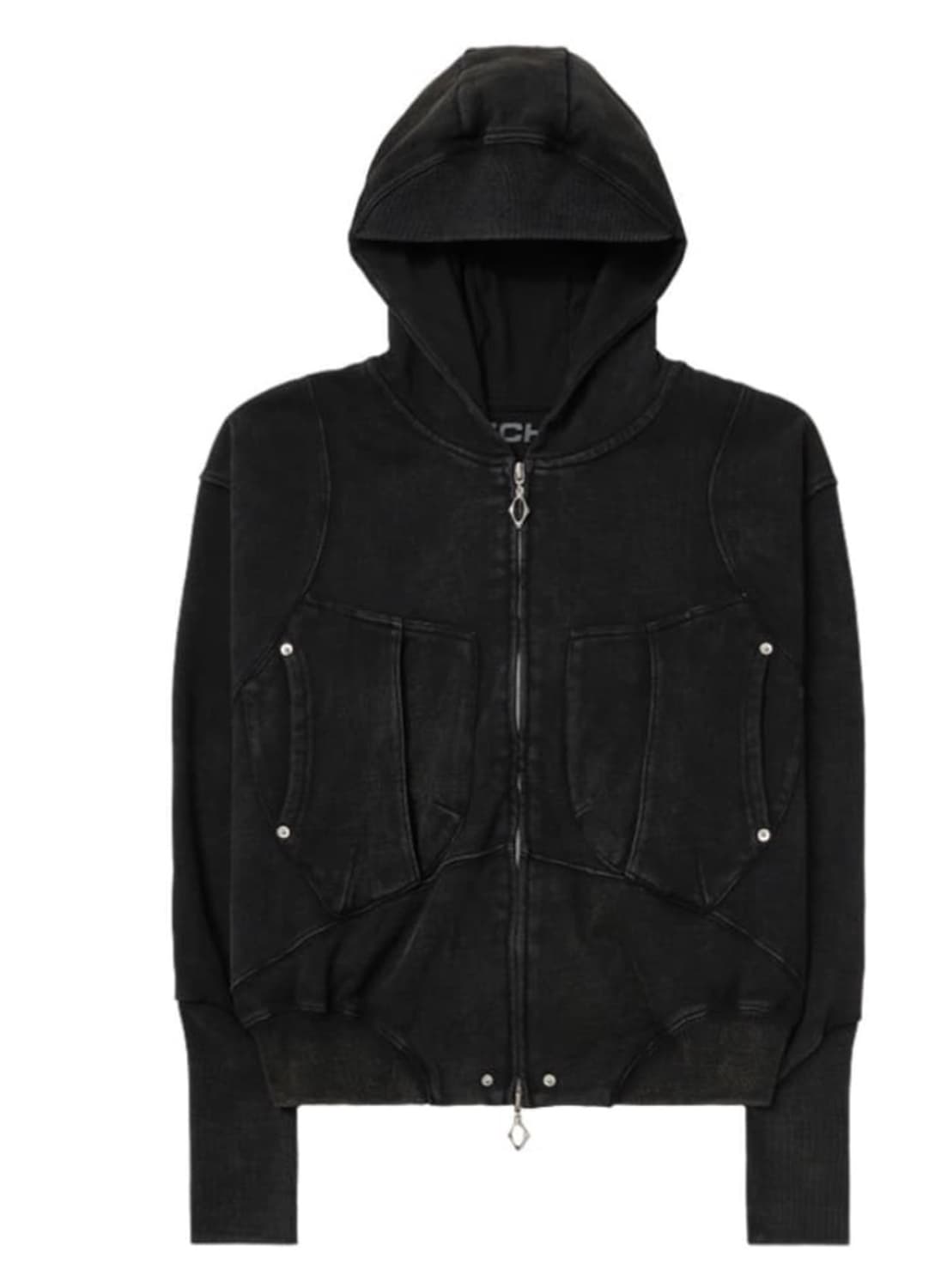 Mischief Big Pocket Hoodie Washed BLACK 상품이미지1