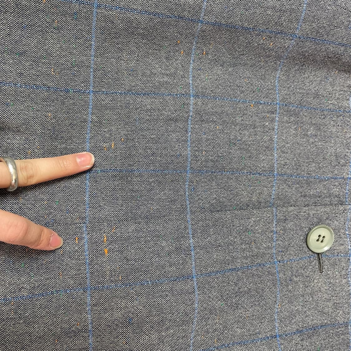 Dormeuil 그레이 블루 체크 싱글 코트 상품이미지7