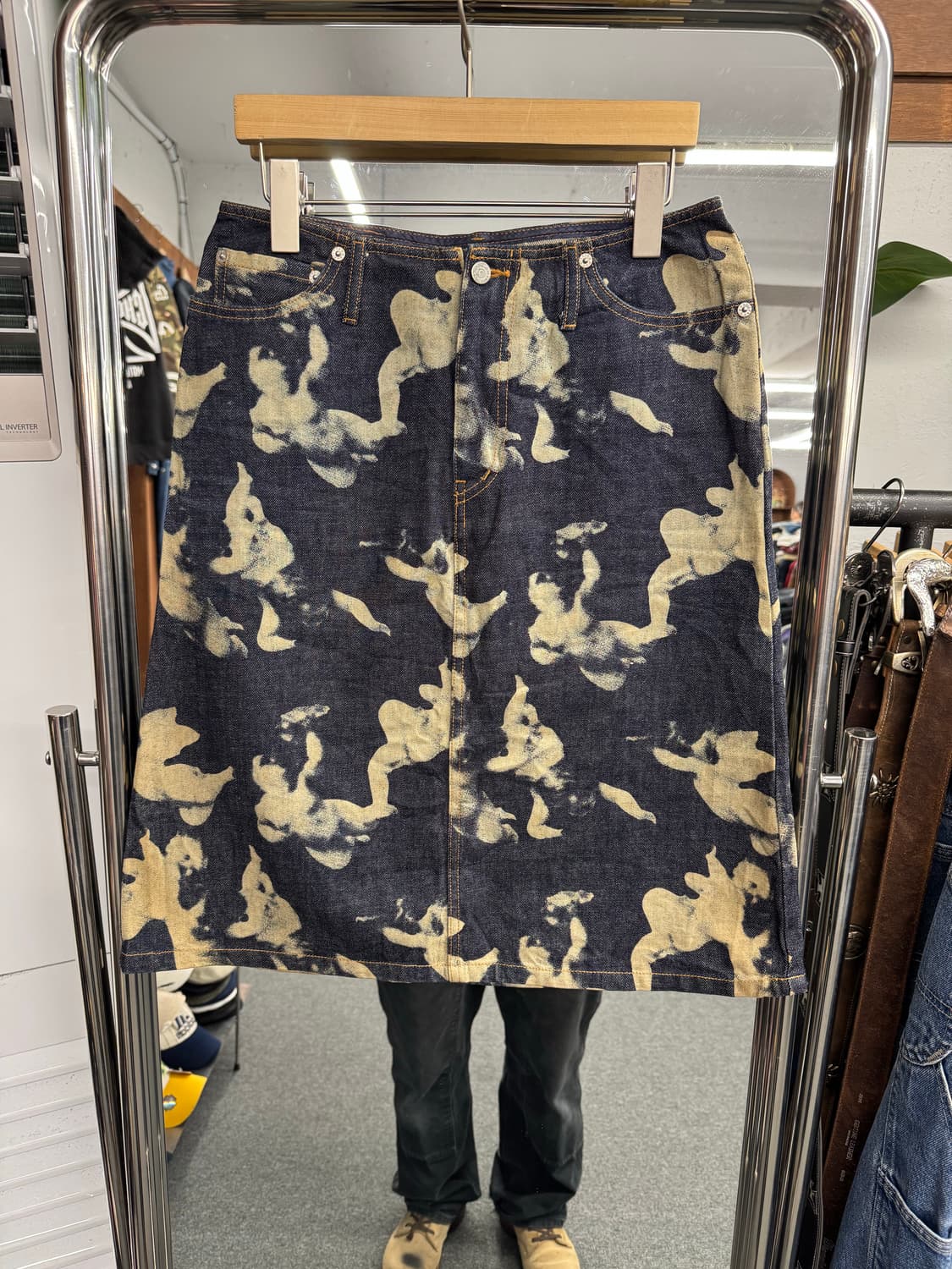 Ozone 빈티지 페인팅 데님스커트 상품이미지1