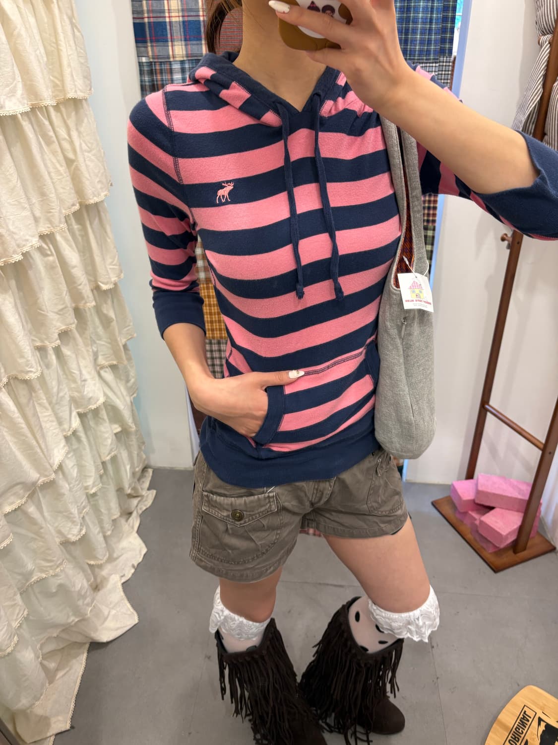 아베크롬비 단가라 칠부 후드티  상품이미지2