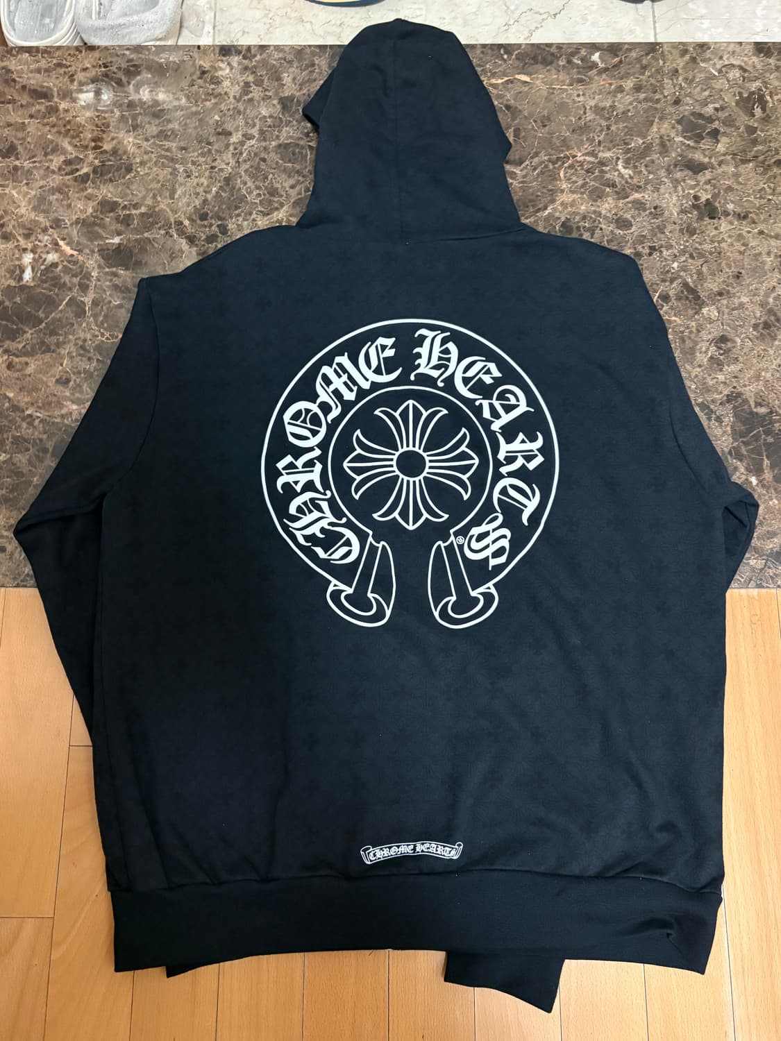 [M]크롬하츠 모노그램 풀오버 버티컬 후드집업 블랙 정품 상품이미지3