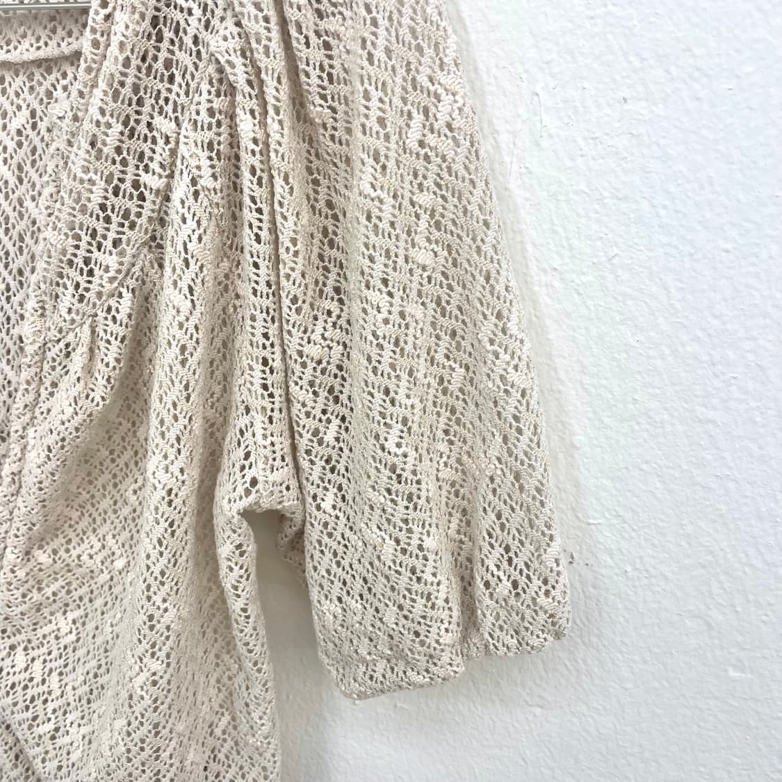 Sheer crochet gliter hoodie zip-up 상품이미지4