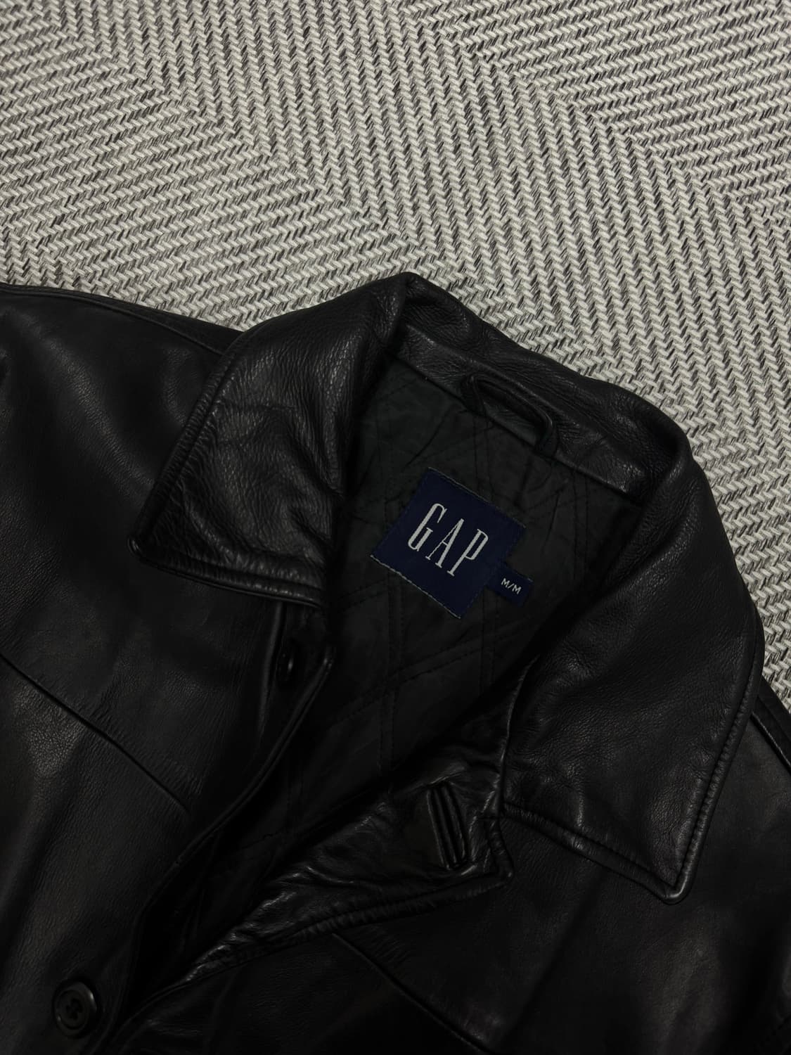 올드 갭 레더 빈티지 카 코트 블랙 M사이즈 상품이미지3
