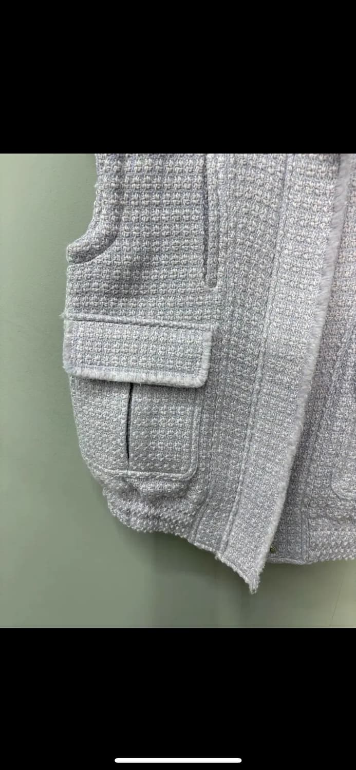 오픈와이와이 트위드바이커 연보라 베스트 H1879 상품이미지3