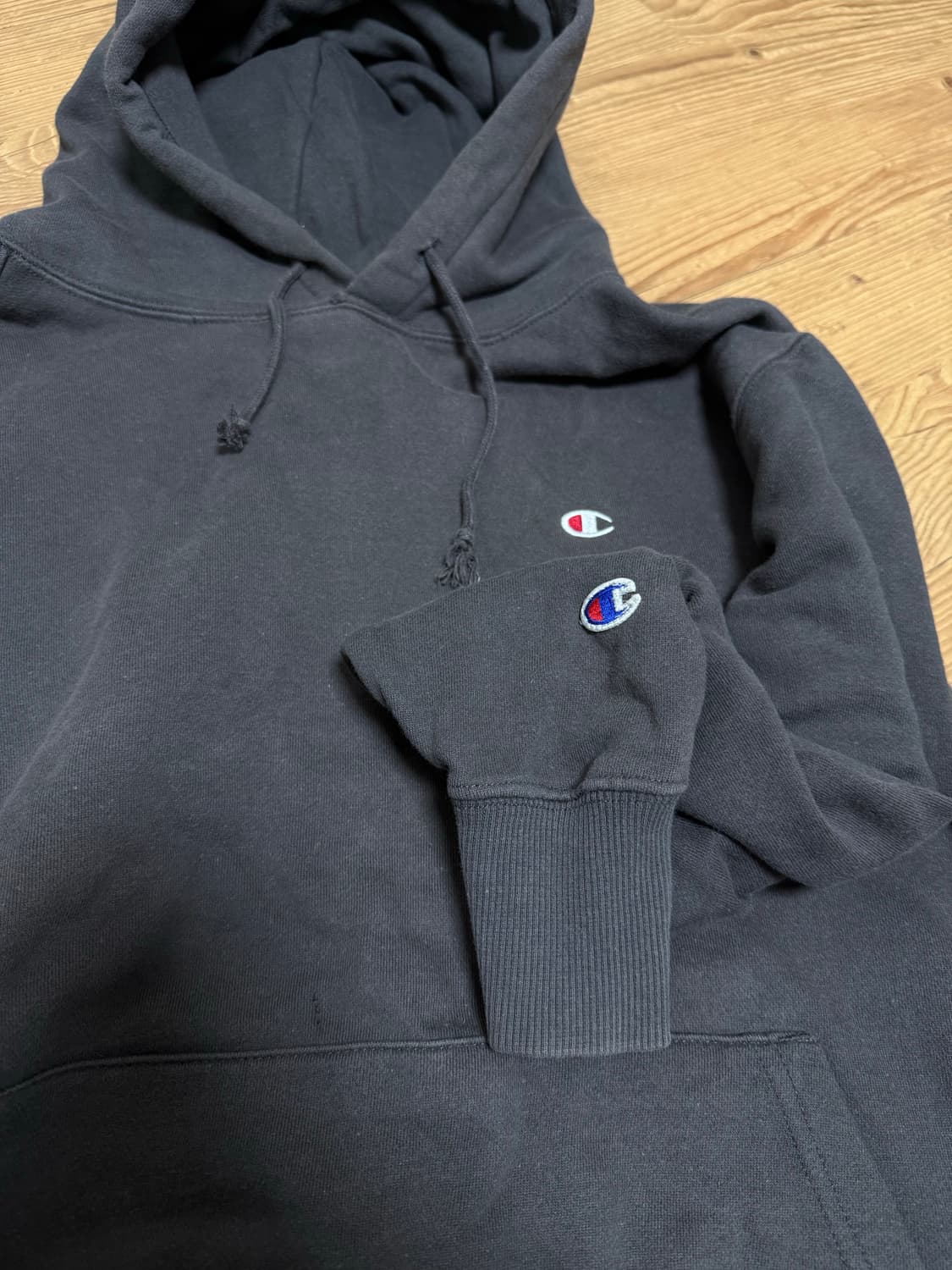 챔피온 차콜 후드티 XL 빈티지 상품이미지2