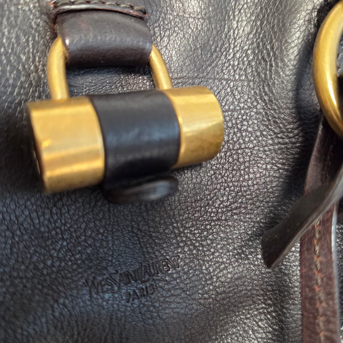 YSL 입생로랑 정품 금장 뮤즈백 오버라지 브라운 숄더백 리얼레더 토트백 상품이미지8