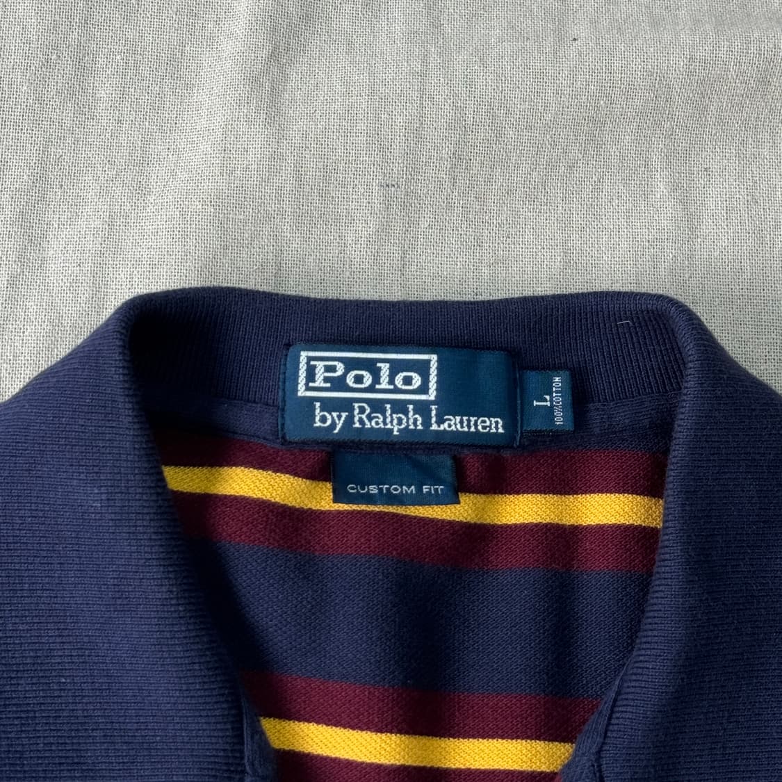 폴로랄프로렌 90s 빈티지 스트라이프 럭비티 L 상품이미지4