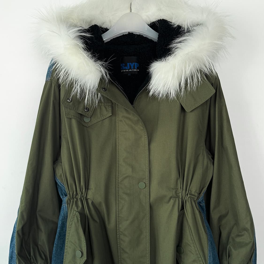 SJYP 데님 블록 푸드 퍼 점퍼 상품이미지3