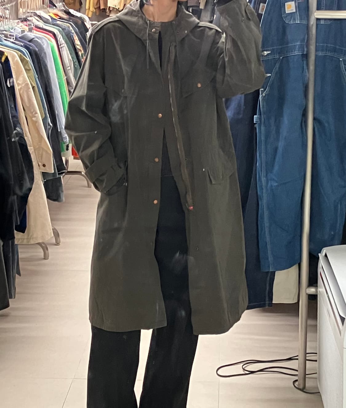 폴로 랄프로렌 카키 밀리터리 후드 야상 코트 L 상품이미지7