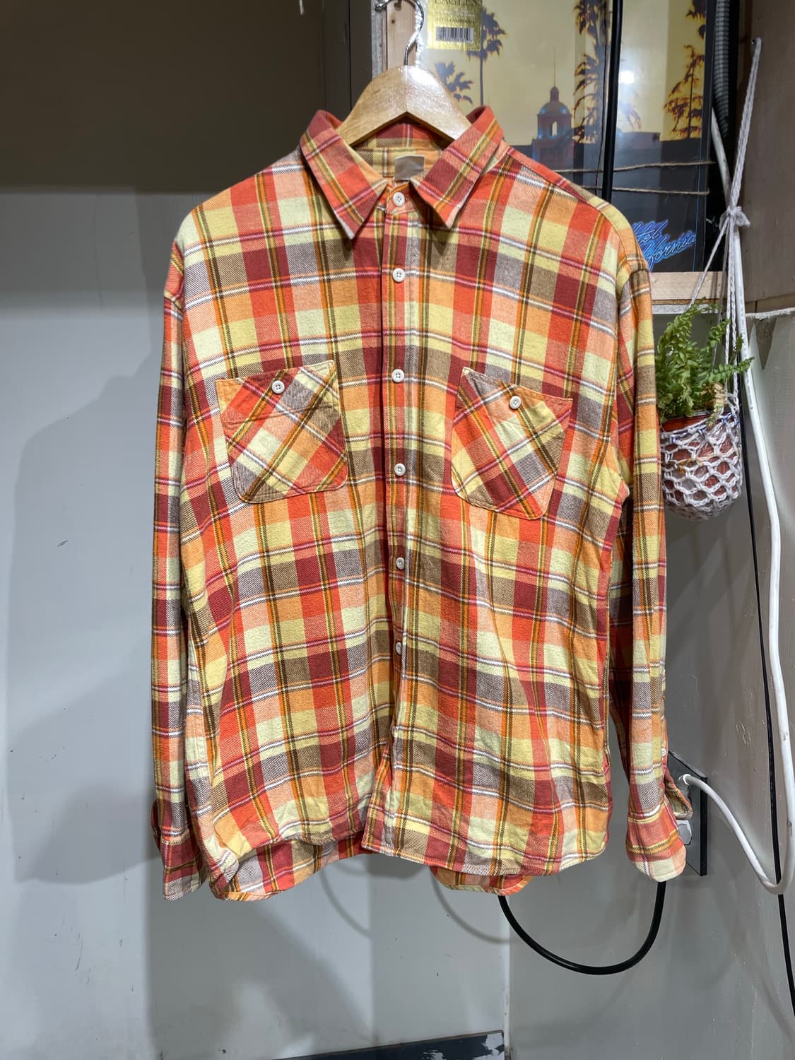 빈티지 히피 체크 셔츠 상품이미지2