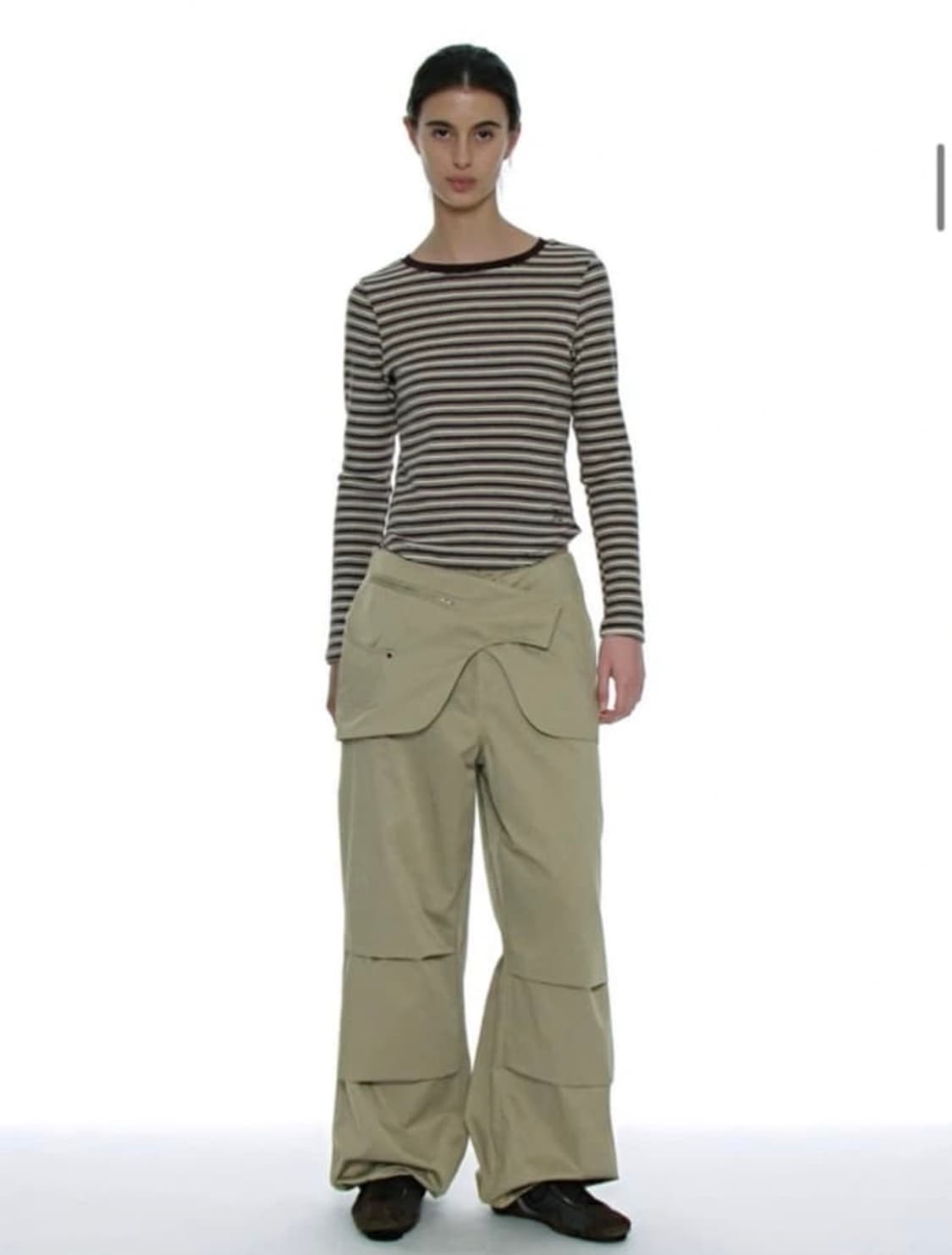 파르티멘토 우먼 레이어드 스커트 팬츠 카키베이지 S 상품이미지1