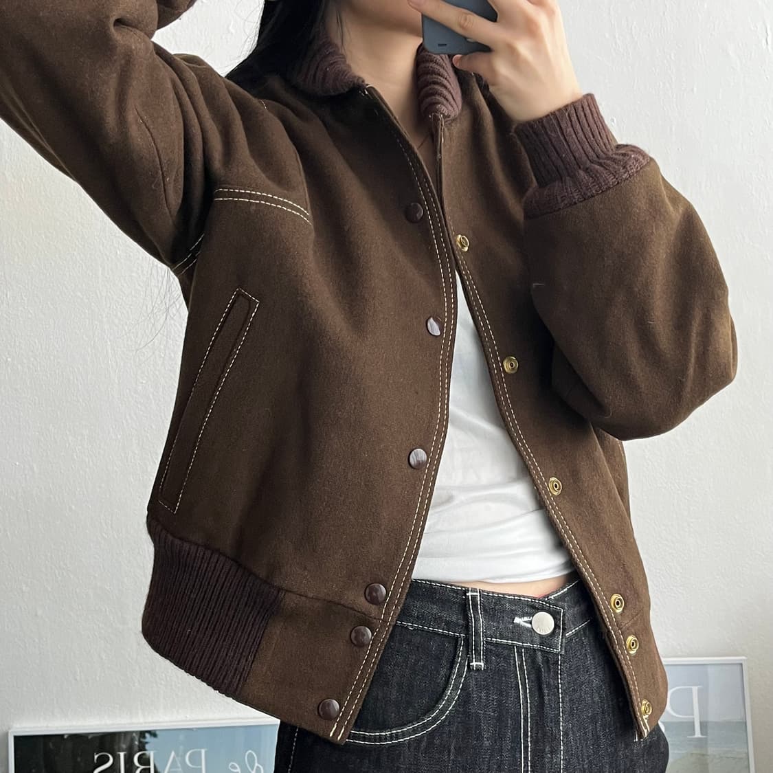 36) 빈티지울점퍼 모직자켓 A1175 상품이미지2