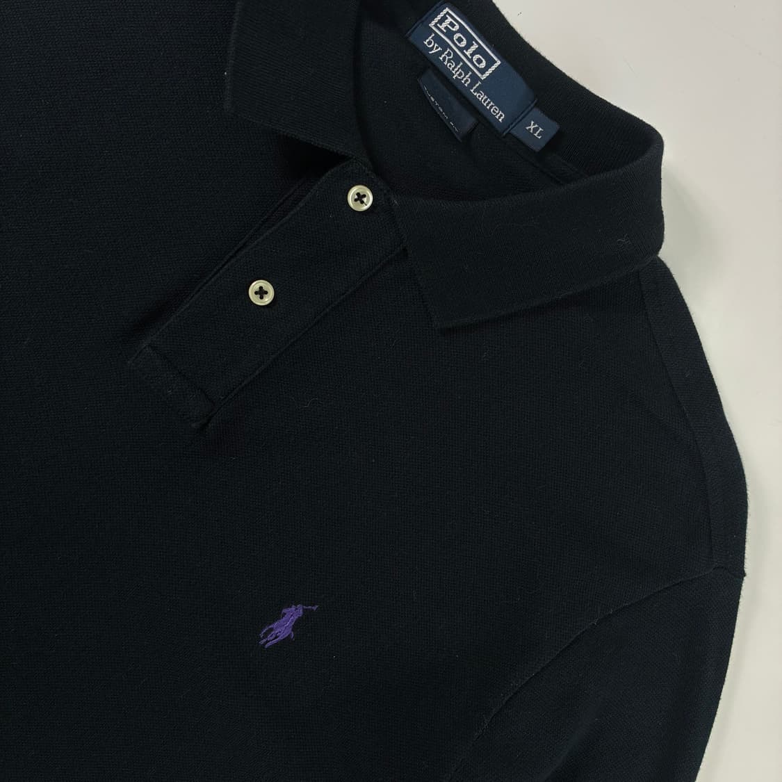 Polo  폴로 랄프로렌 자수 코튼 블랙 카라 니트  상품이미지3