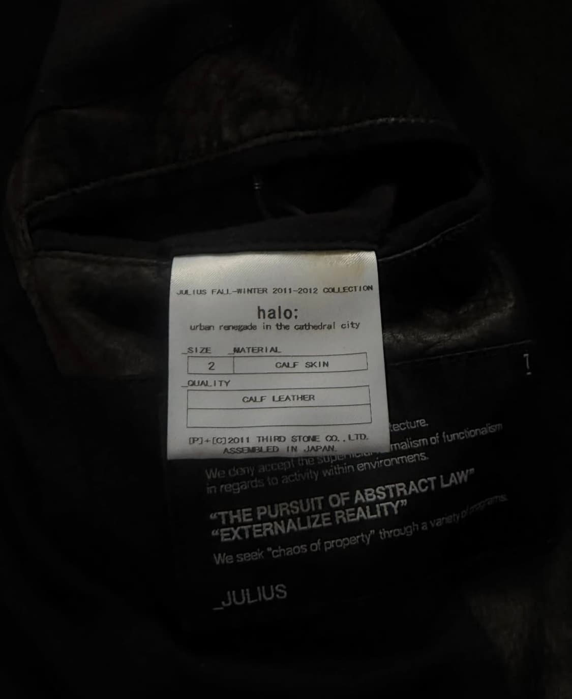 JULIUS FW 2011 'halo'Calf Leather Jacket 상품이미지4