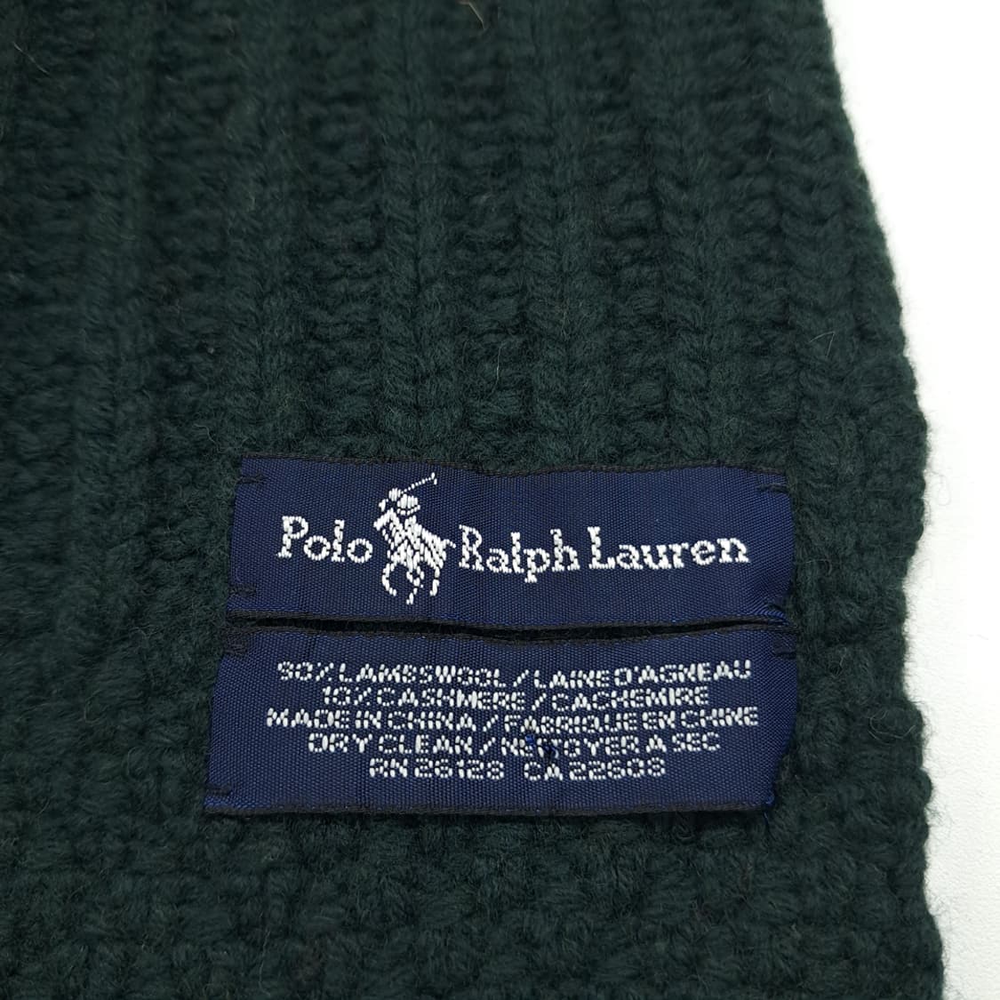 MX290 폴로 랄프로렌 그린 리브드와플 램스울 캐시미어 니트 목도리 상품이미지6