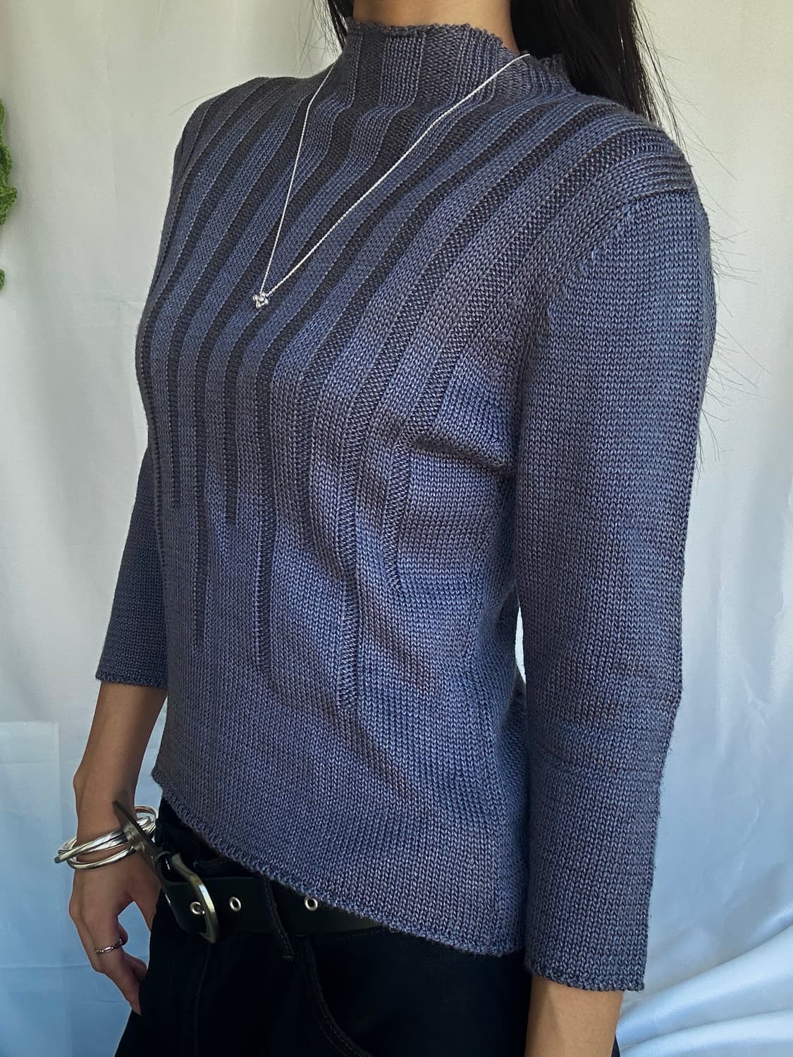 빈티지 7부 레이온 니트 상품이미지2