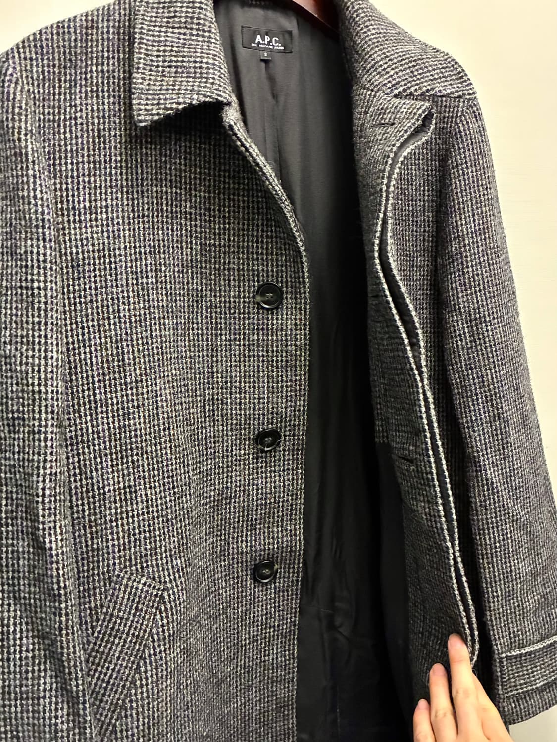 (S/97)APC 아페쎄 해리스트위드 울 하운드투스 싱글코트  상품이미지3